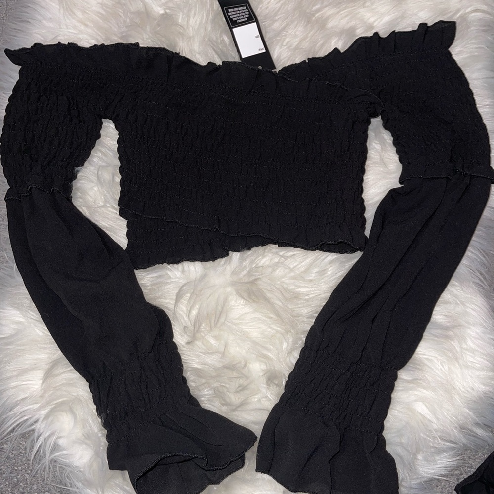 Black rebellious crop top
